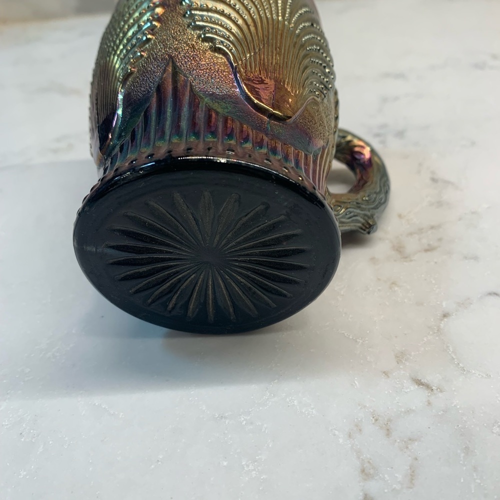 Vintage Dungan Iridescent Carnival Shell Design Glass Mug​ - Picture 4 of 9